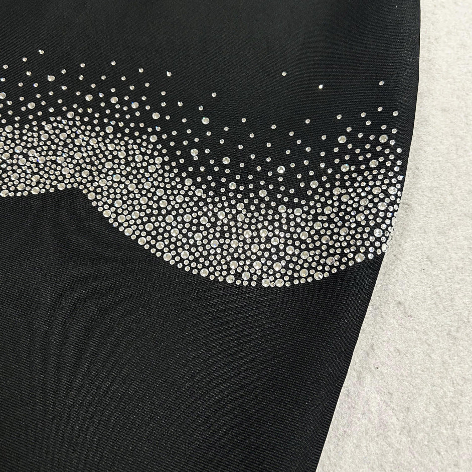 Black Matte Stretch Knit Column Maxi Dress Flowering Girl