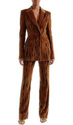 Jerrica Velvet Blazer & Pants Set Flowering Girl