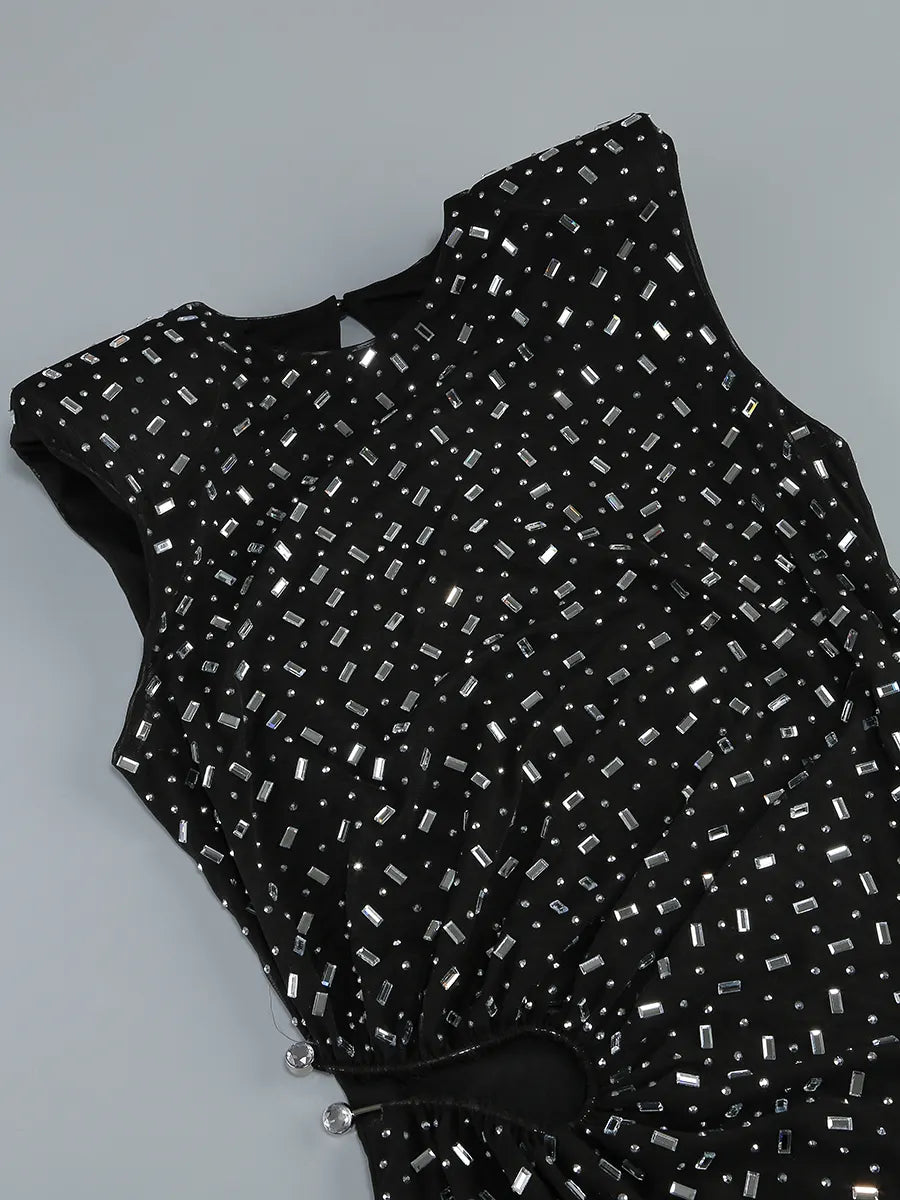 Dafina Black Crystal Maxi Dress Flowering Girl