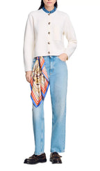 Meunier White Cardigan Flowering Girl