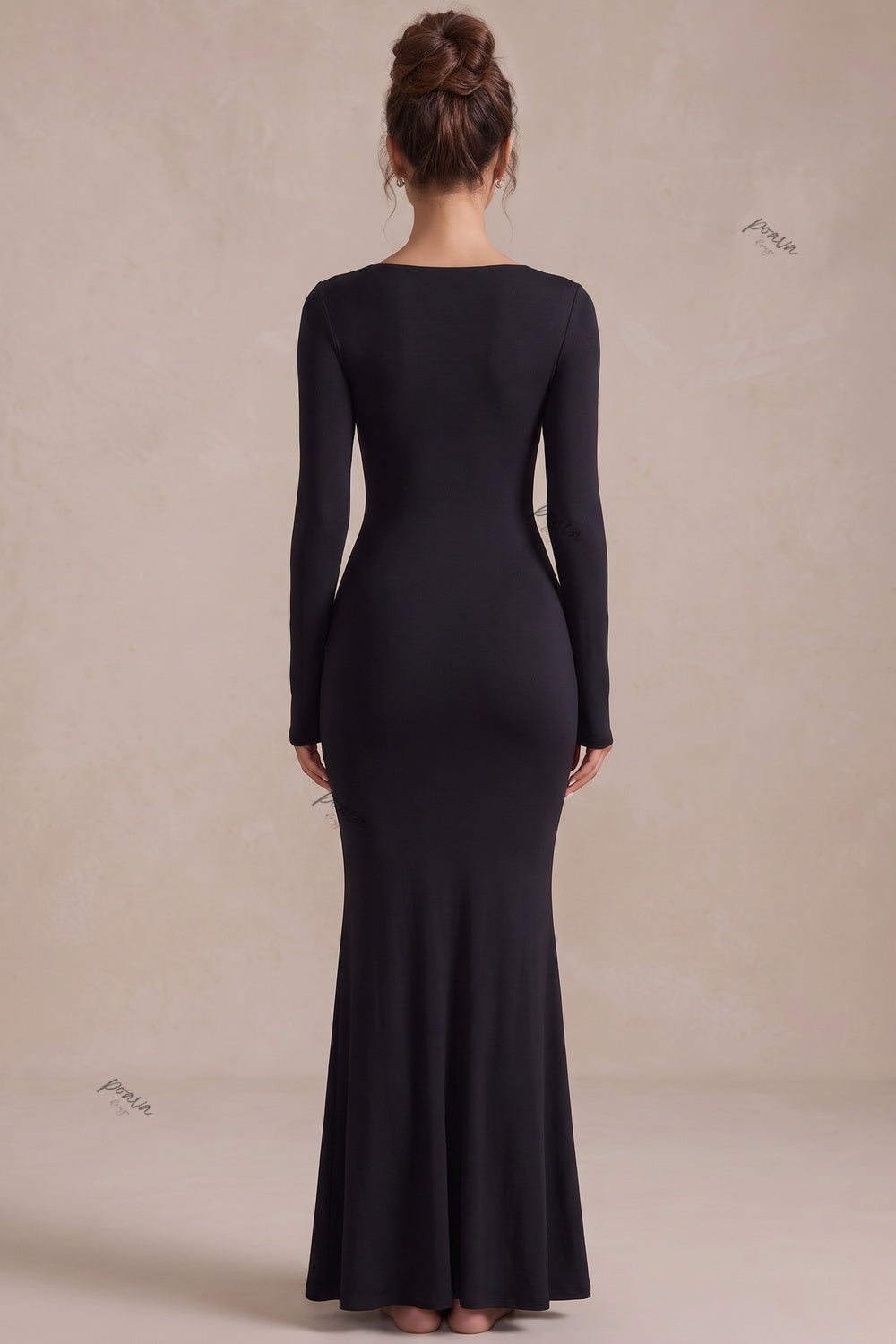 Black Stretch Knit Mermaid Dress Flowering Girl