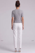 Heather Grey Cable-Knit Fitted Cardigan Flowering Girl