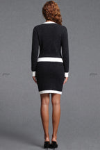 Black Glitter Knit Two-Piece Cardigan & Skirt Set Flowering Girl