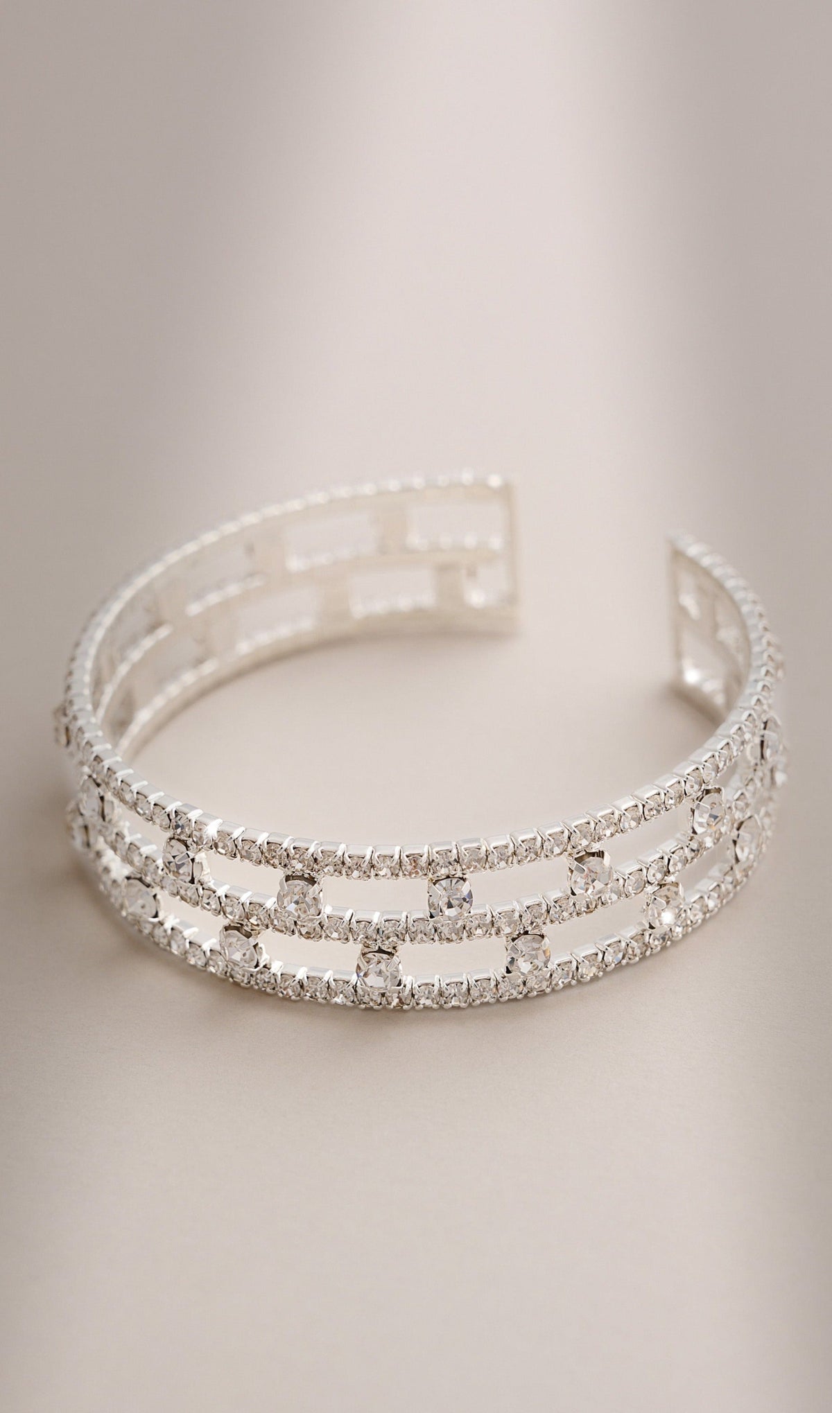 Silver Diamante Bracelet Flowering Girl