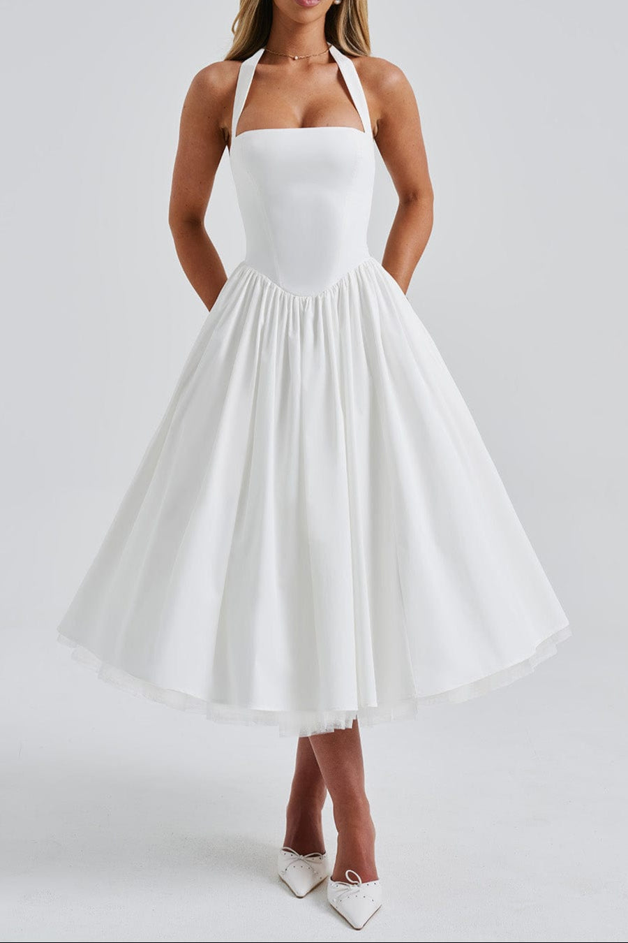 Cressida Midi Dress - Ivory Flowering Girl