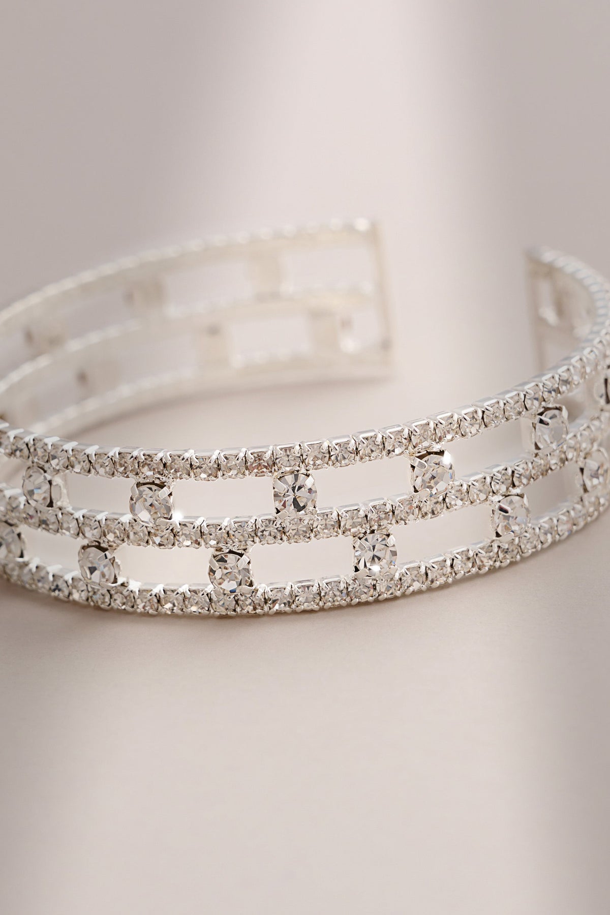 Silver Diamante Bracelet Flowering Girl