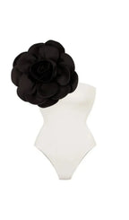 Annew White Exaggerated 3D Flower Swimsuit Flowering Girl