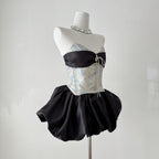 Bethari Strapless Corset Puffy Mini Dress Flowering Girl