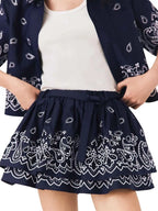 Embroidered Ruffle Mini Skirt Flowering Girl