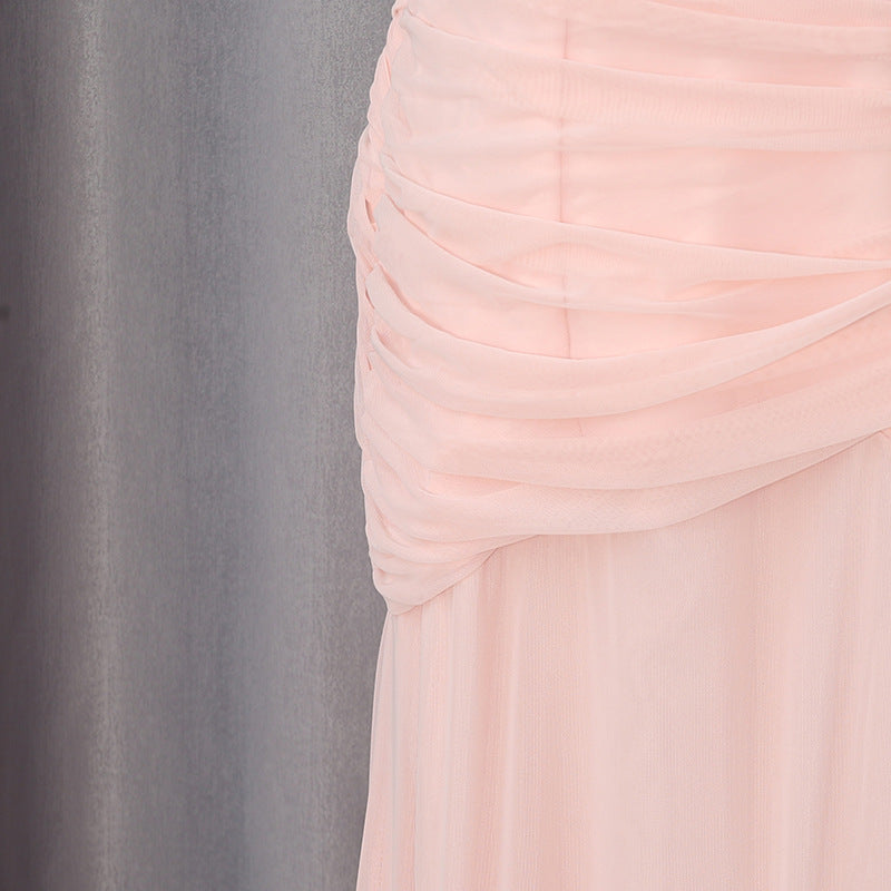 Pale Pink Lightweight Jersey Mermaid Gown Flowering Girl