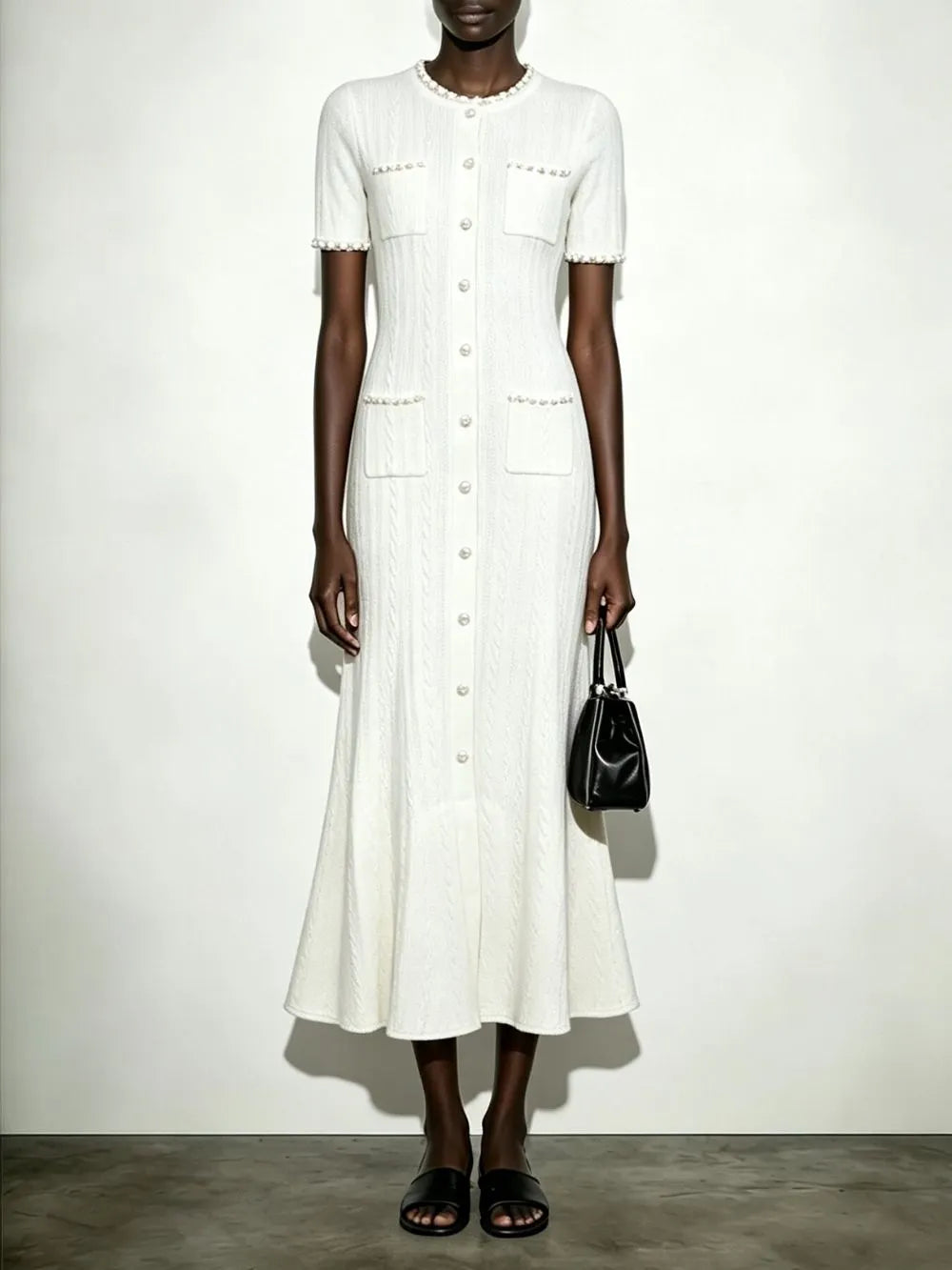 Marilyn Pearl Knit Midi Dress Flowering Girl