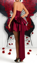 Kathia Red Strapless Bow Mni Dress Flowering Girl