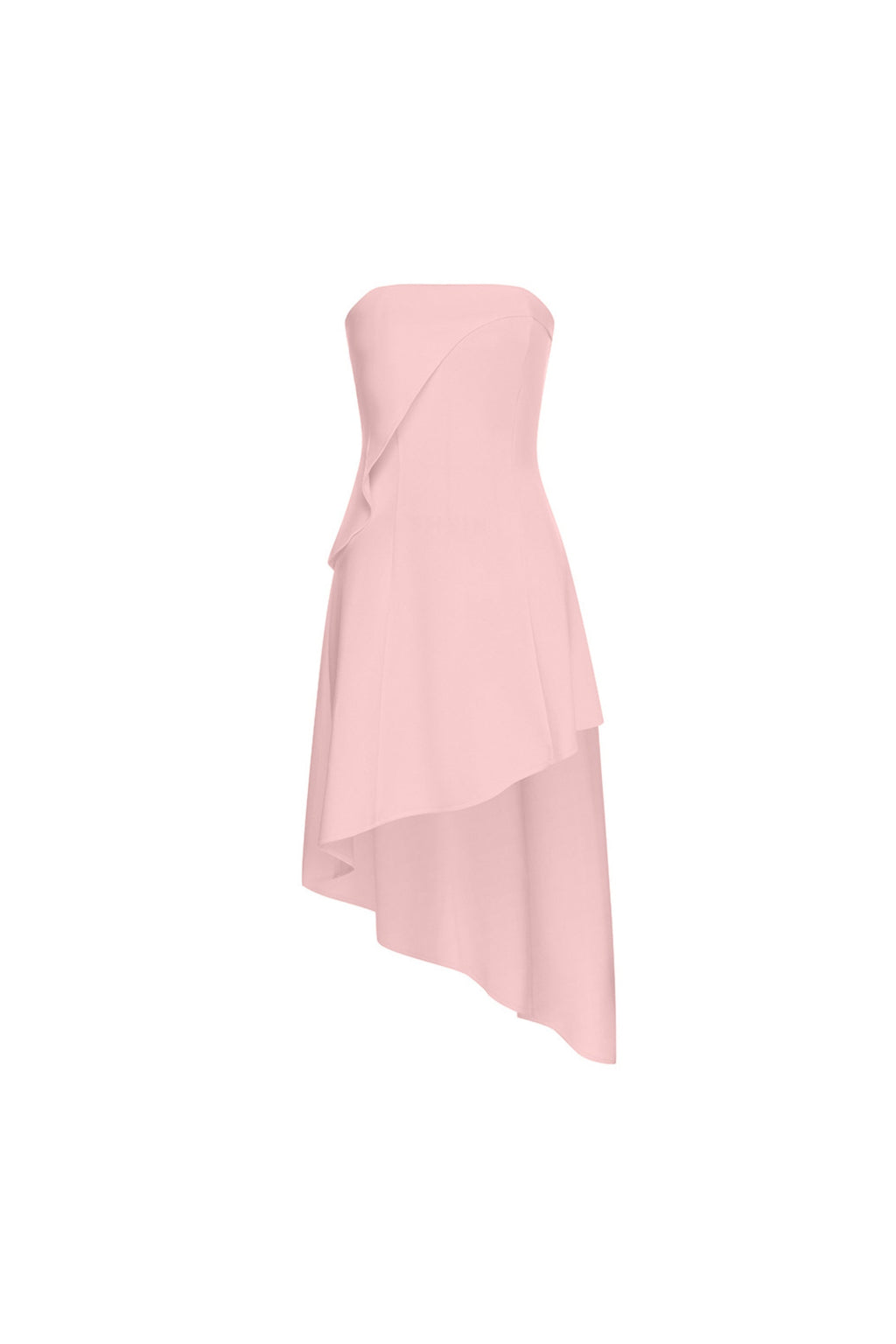 Asymmetric Midi Dress In Pink Flowering Girl
