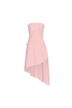 Asymmetric Midi Dress In Pink Flowering Girl