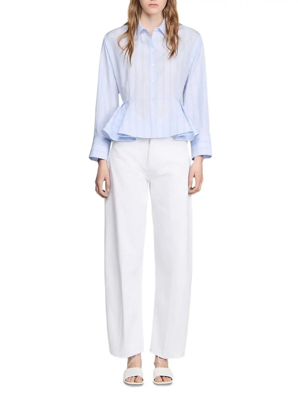 Striped Peplum Shirt Flowering Girl