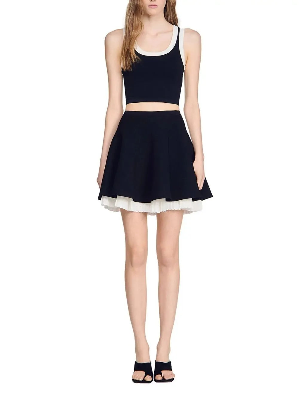 Two Tone Knit Skater Skirt Flowering Girl