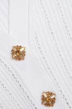 White Knit Peplum Mini Dress Flowering Girl