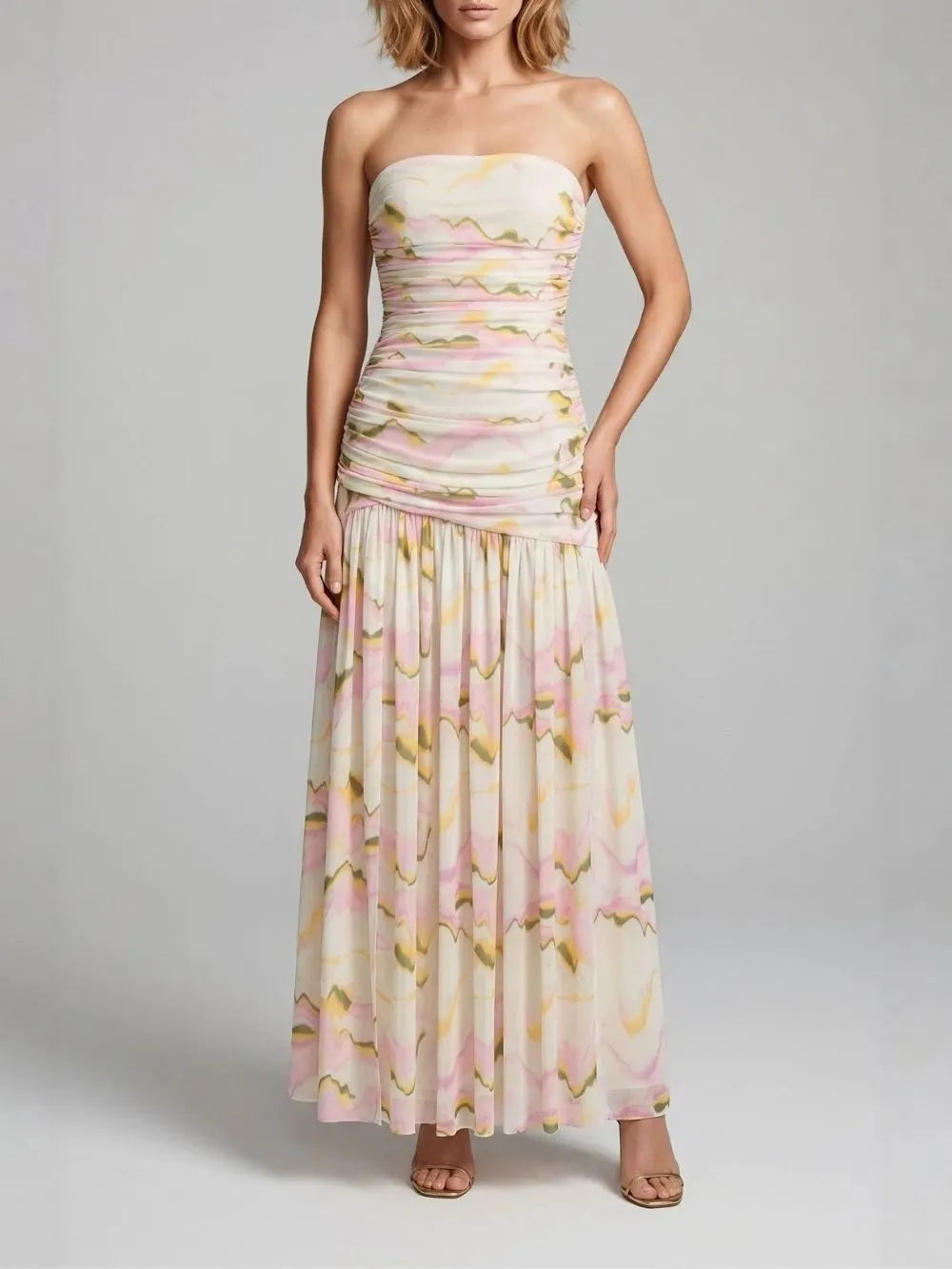 Maile Strapless Printed Maxi Dress Flowering Girl