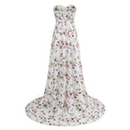 Strapless Floral Split Maxi Dress Flowering Girl