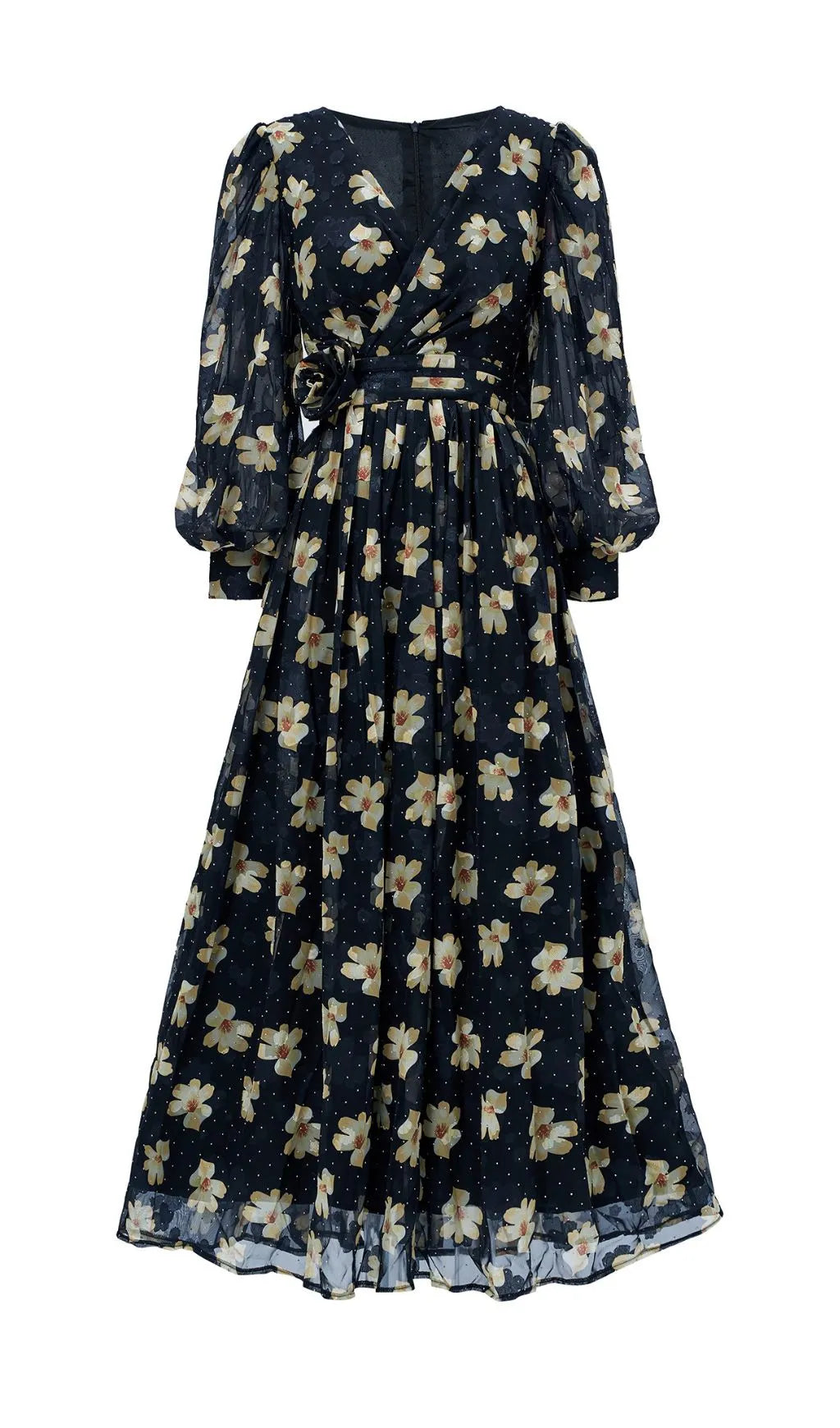 Feodora Floral Printed Long Sleeve Maxi Dress Flowering Girl