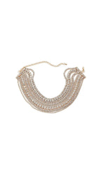 Jago Multi Layered Crystal Necklace In Gold Flowering Girl