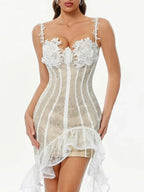 Zovelle Spaghetti Lace High Low Dress Flowering Girl