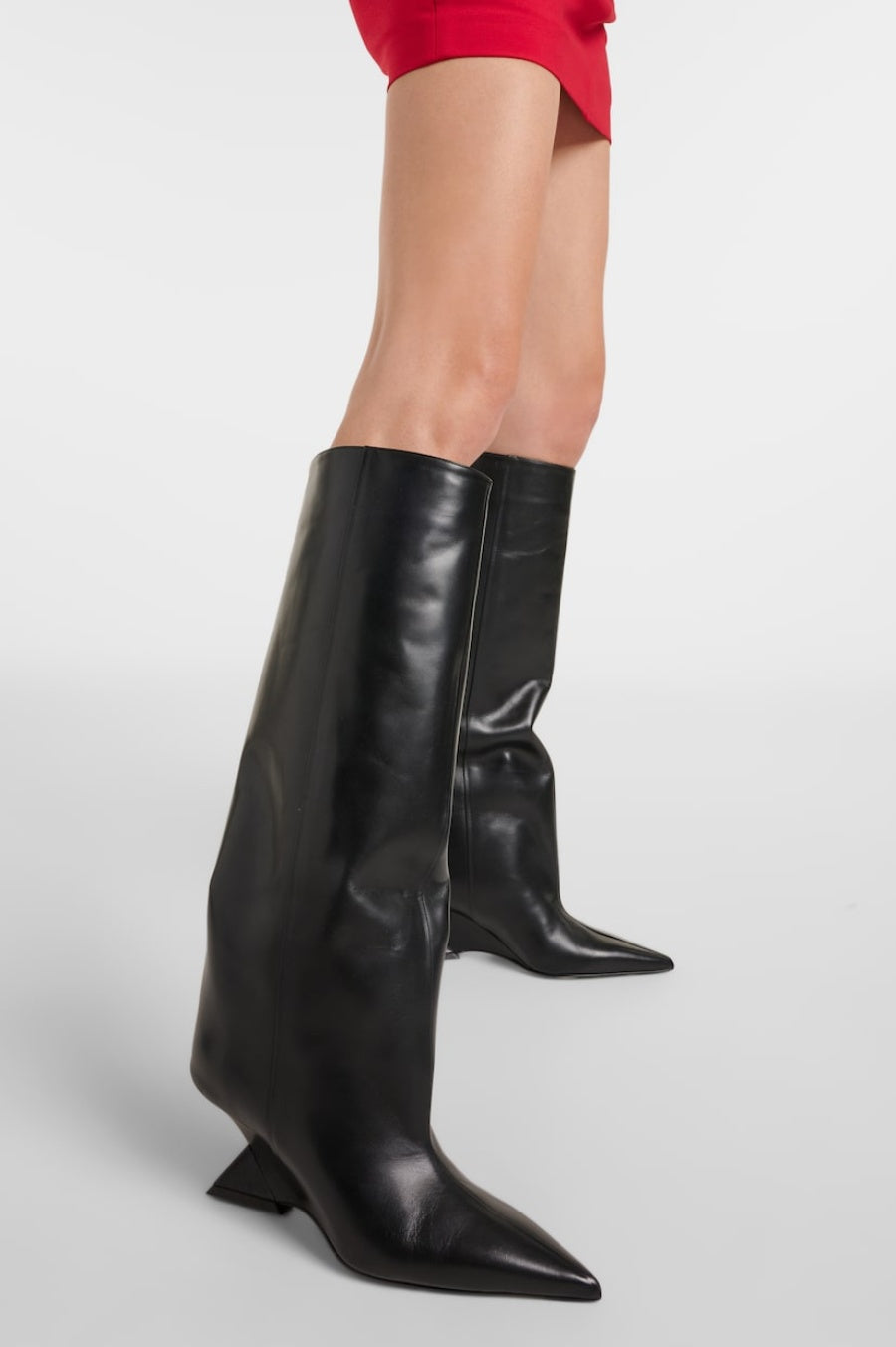 Astrid Heterotypic Knee-high Boots - Black Flowering Girl