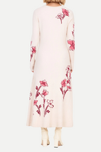 Odette Stretch Knit Maxi Dress In Ecru Multi Flowering Girl