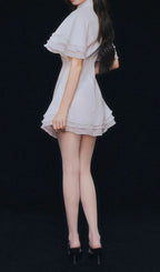 Glenda White Embellished Mini Dress Flowering Girl