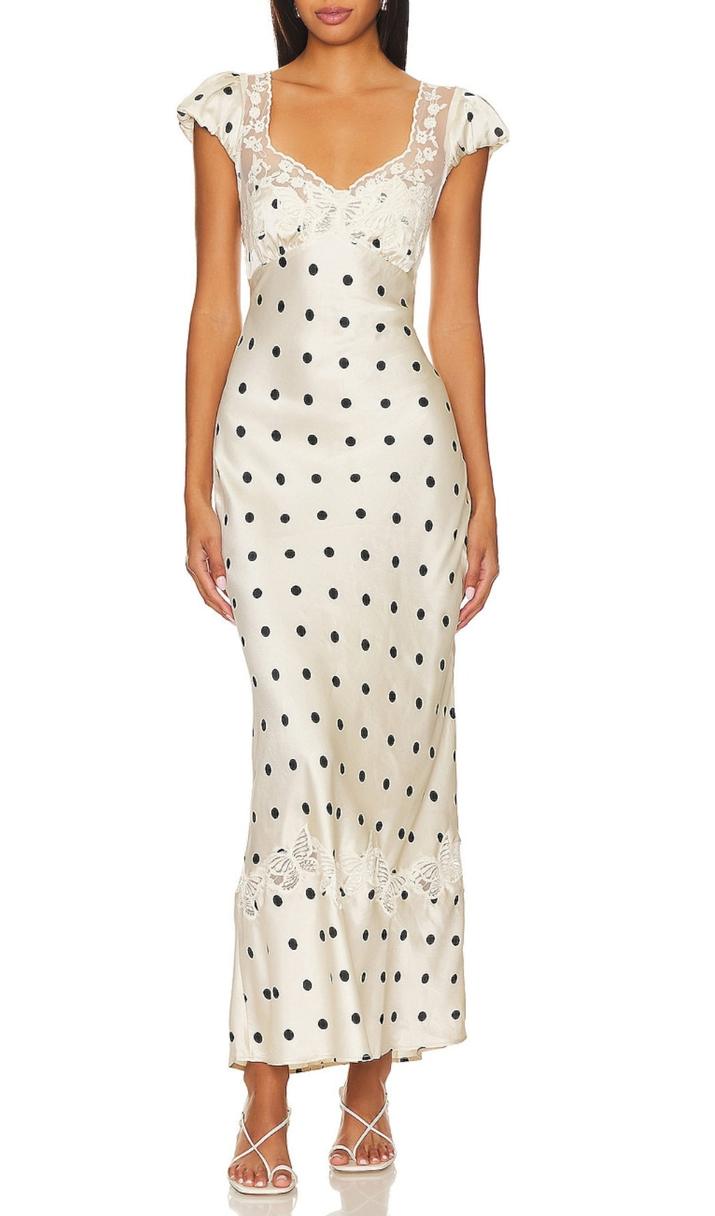 Alani Polka Dot Cutout Maxi Dress Flowering Girl