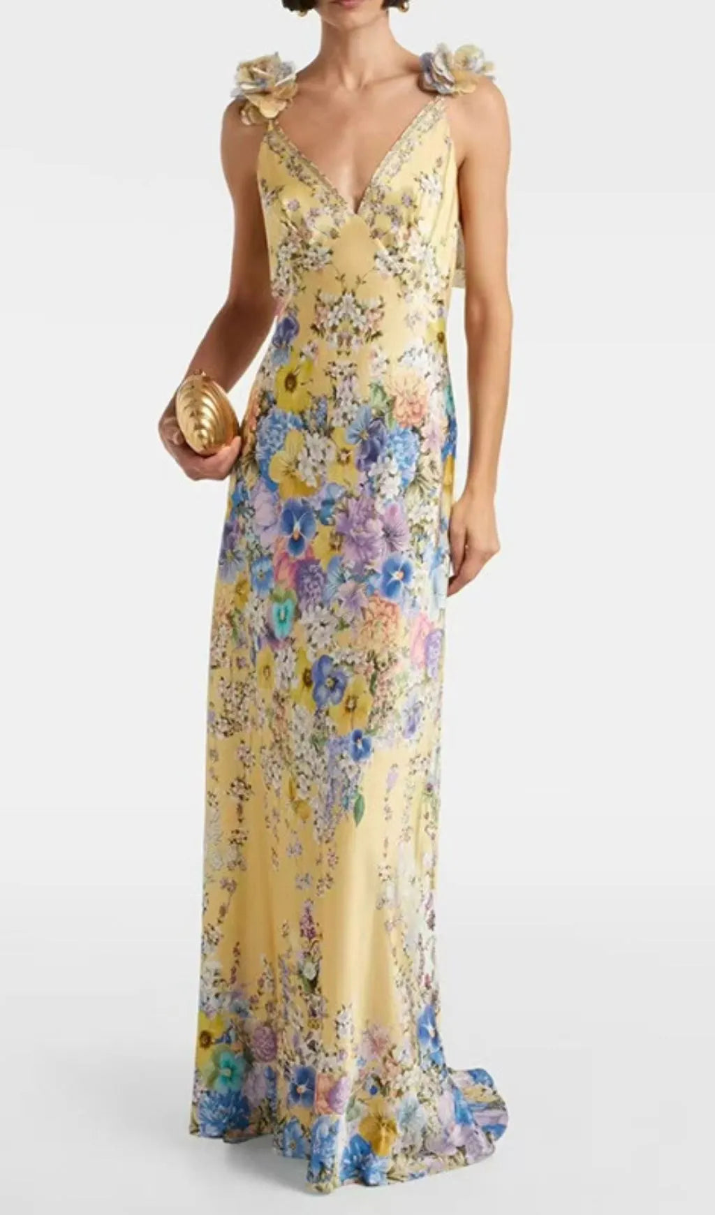 Kerrya Strappy Floral Printed Maxi Dress Flowering Girl