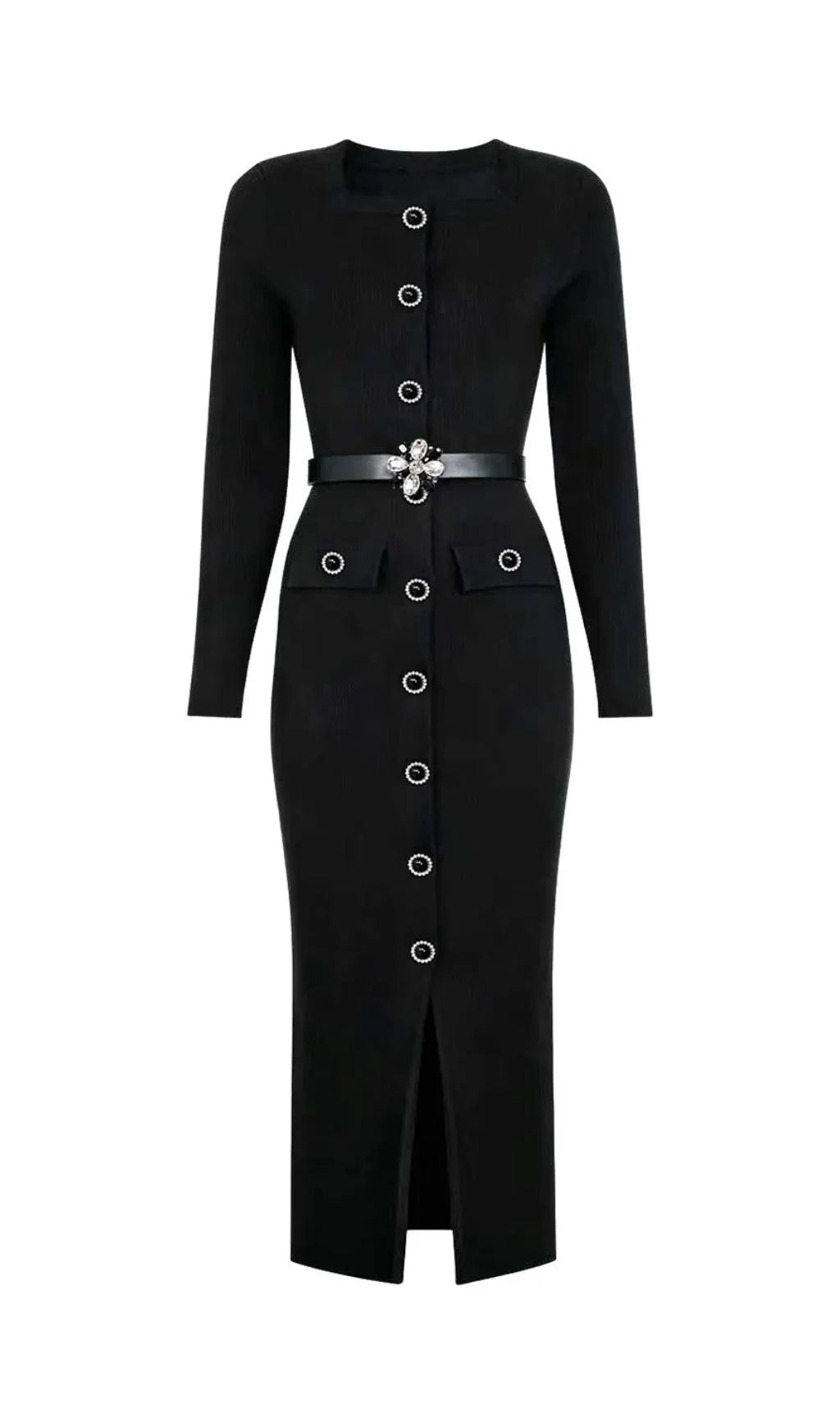 June Knit Long Sleeve Midi Dress Flowering Girl