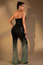 Damari Feather Sequin Jumpsuit Flowering Girl
