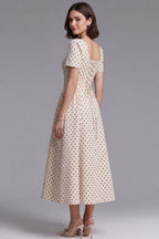 Cream Woven Cotton-Blend Fit-And-Flare Dress Flowering Girl