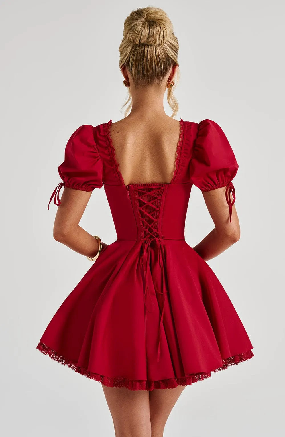 Annie Mini Dress - Red Flowering Girl