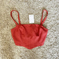 Seamed Corset Style Spaghetti Strap Crop Cami Top Flowering Girl