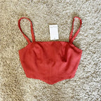 Seamed Corset Style Spaghetti Strap Crop Cami Top Flowering Girl