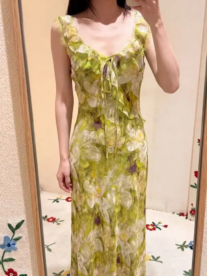 Floral Midi Dress Flowering Girl