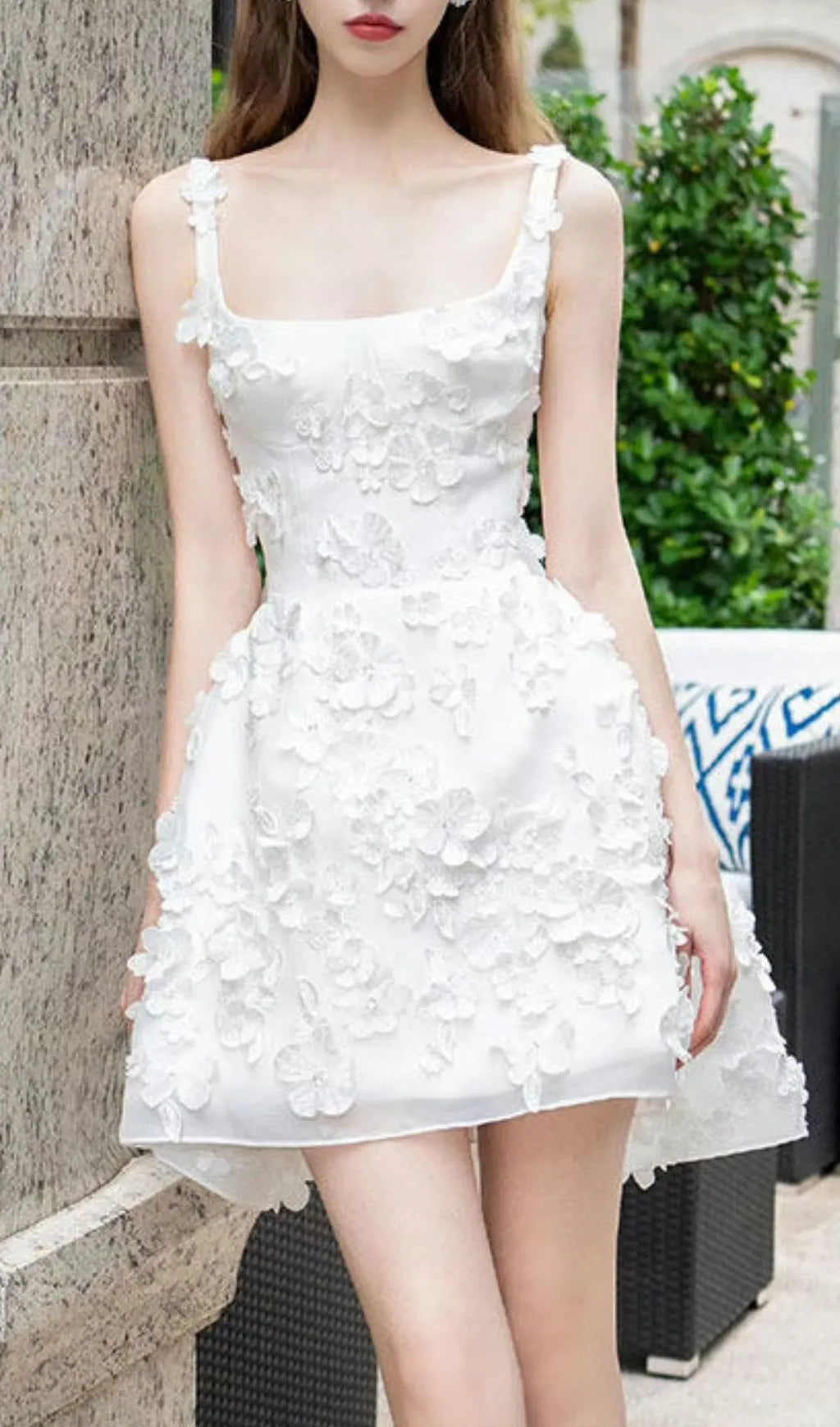 Leucosia White Strappy Flower Wedding Dress Flowering Girl