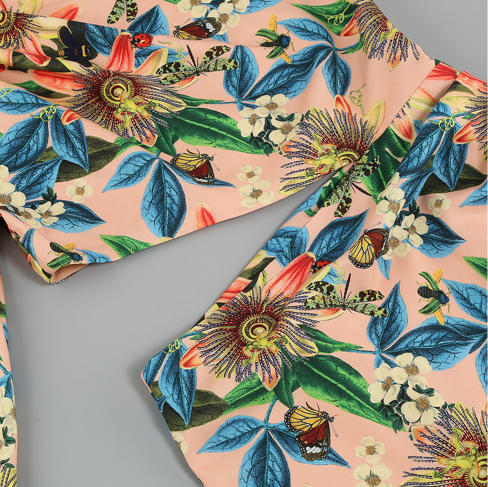 Javen Floral Printed One-Shoulder Maxi Dress Flowering Girl