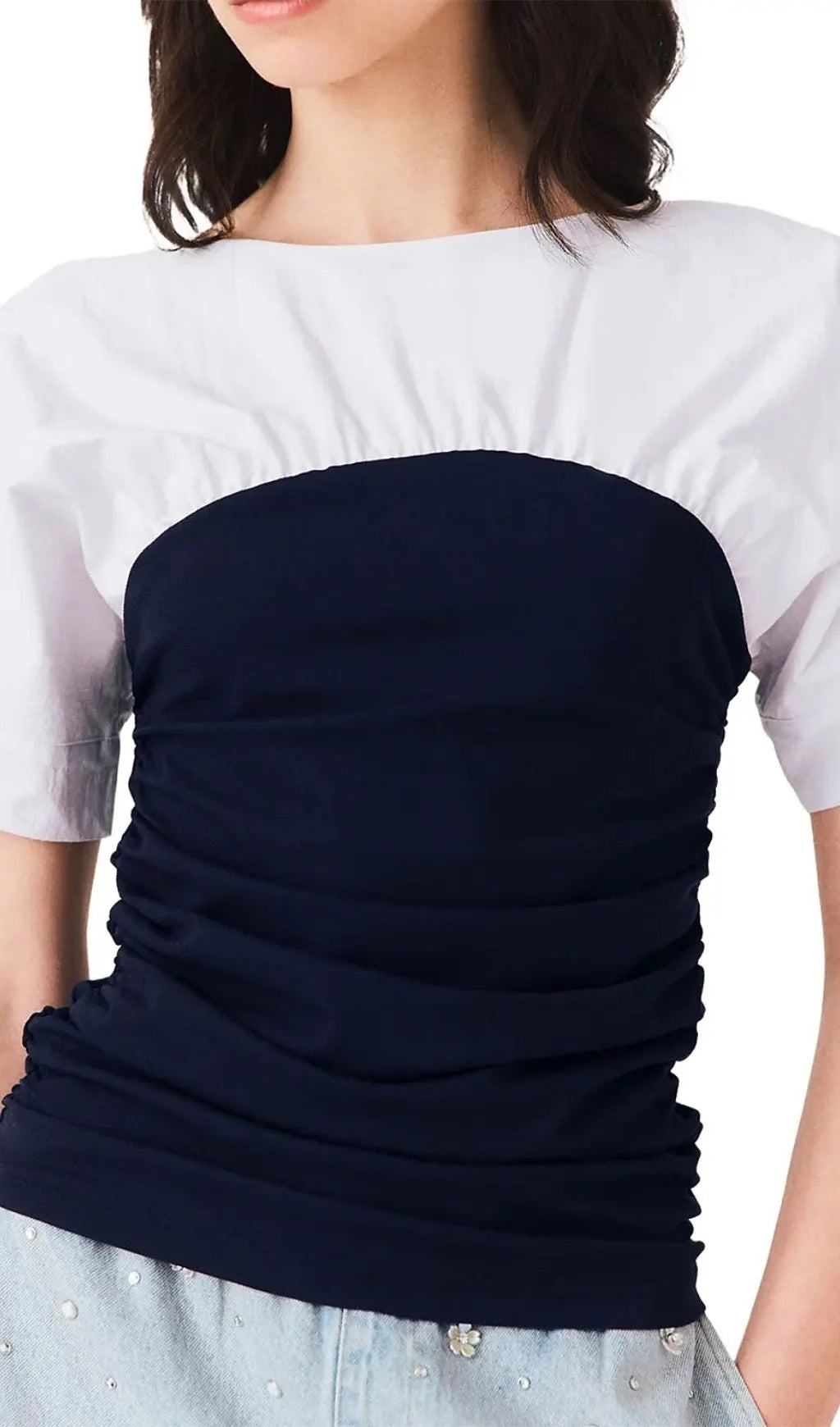 Pleated Jersey Top Flowering Girl