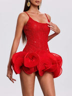 Hathor Spaghetti Flower Mini Dress Flowering Girl
