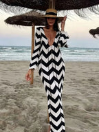 Meher Wave Knitted Long Sleeve Maxi Dress Flowering Girl