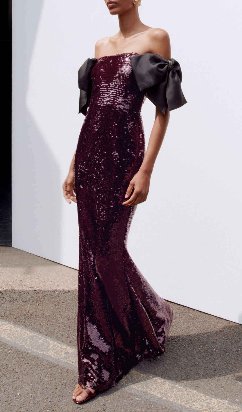 Jurek Sequin Bow Maxi Dress Flowering Girl