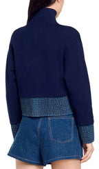 Vancouver Denim Trim Knit Jacket Flowering Girl