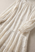 Ivory Lace Drop-Waist Trumpet Dress Flowering Girl