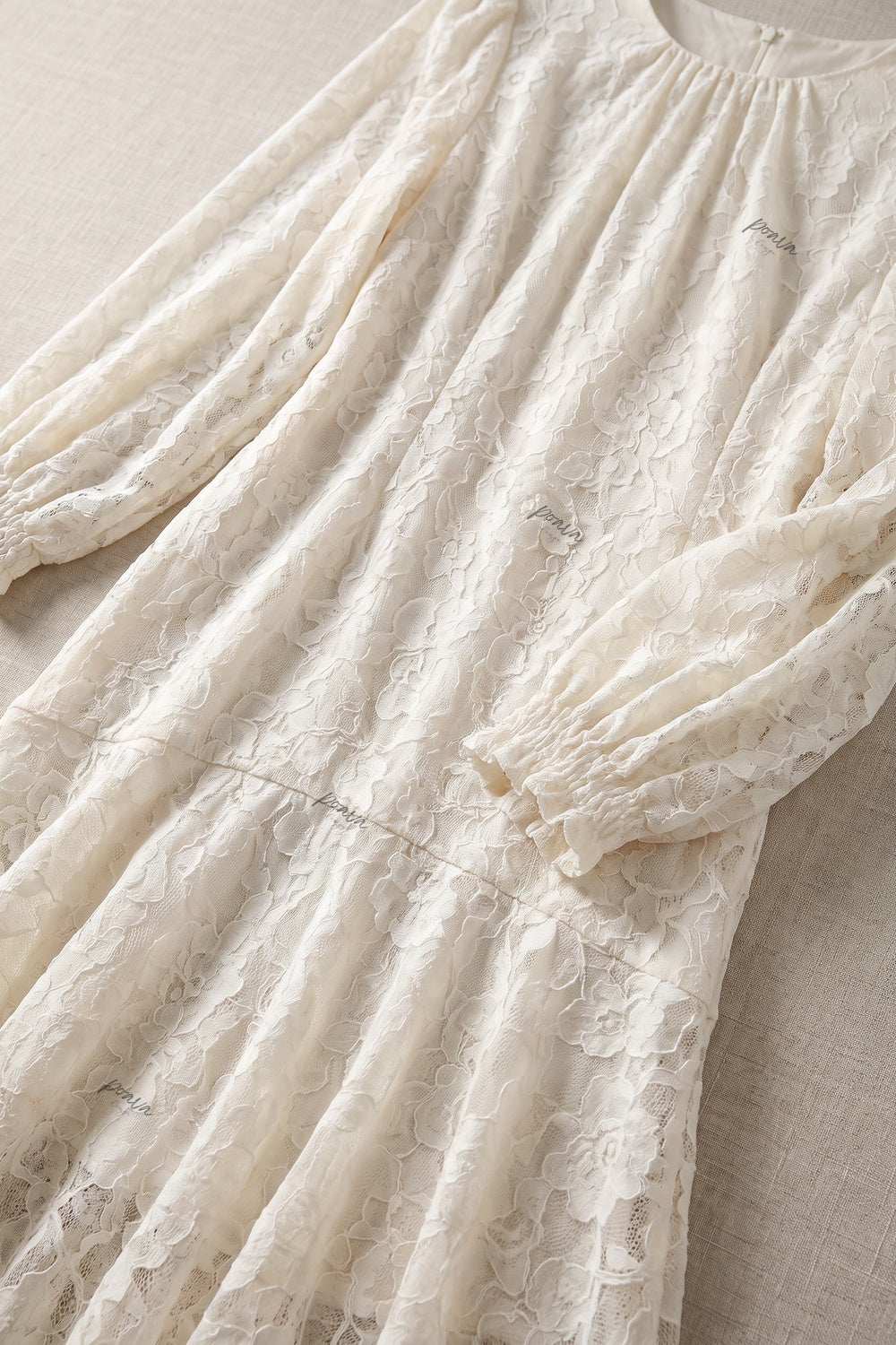 Ivory Lace Drop-Waist Trumpet Dress Flowering Girl