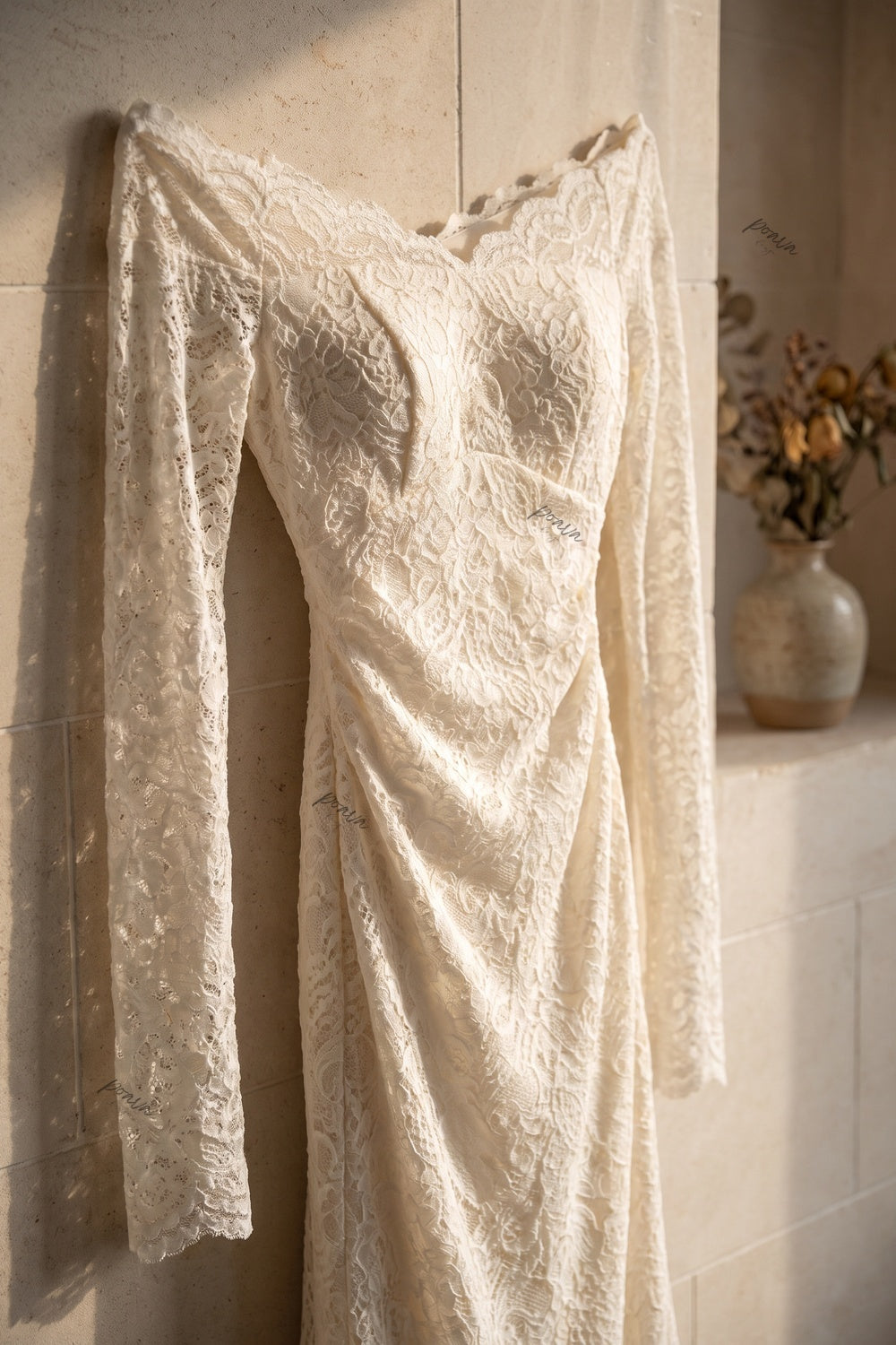 Cream Floral Lace Sheath Dress Flowering Girl