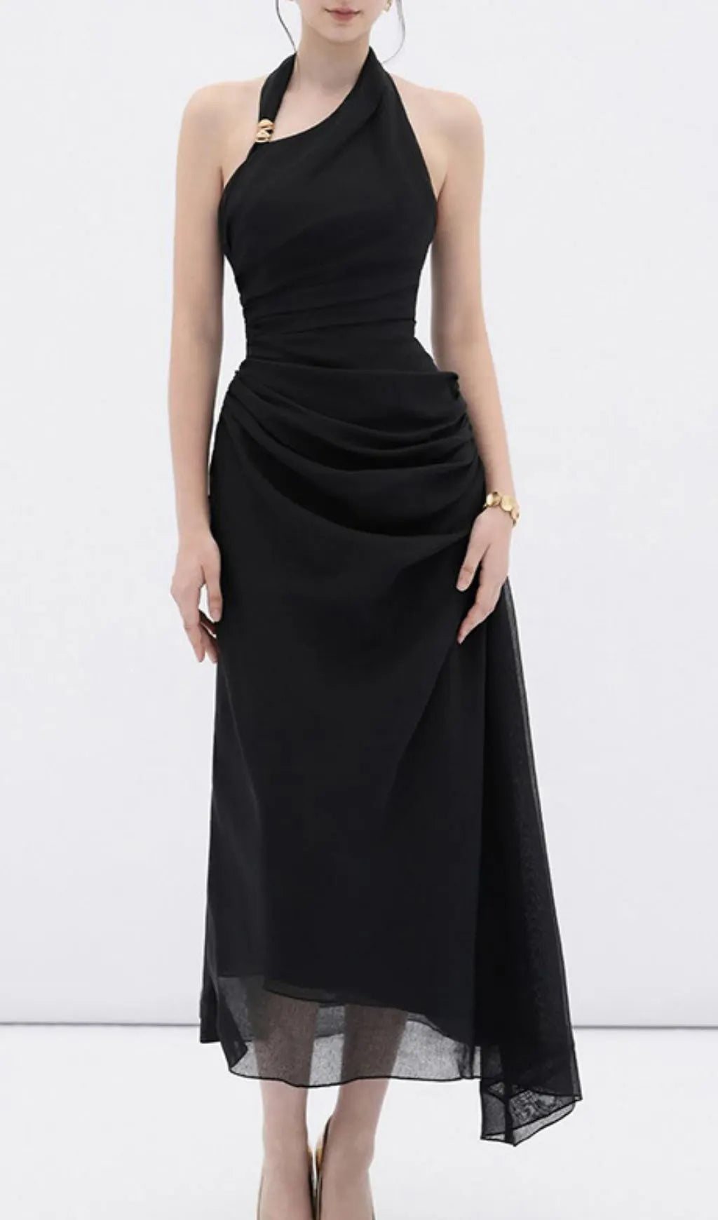 Gibson Black Halter Maxi Dress Flowering Girl