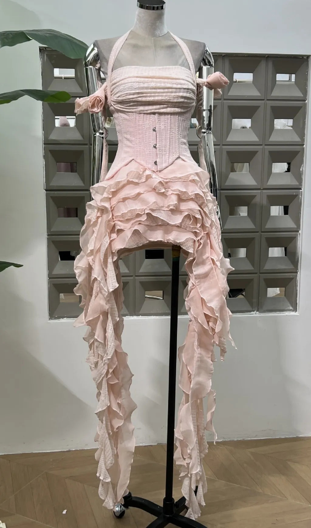 Dalilah Corset Ruffle Mini Dress Flowering Girl